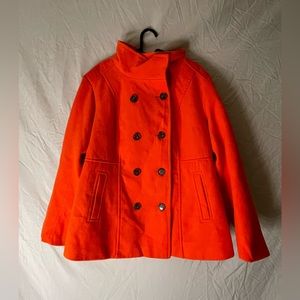 Torrid 0 Double breasted orange wool fleece peacoat size 0